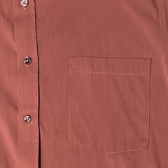 VAN Heusen Fitted Chambray Brown Men’s Button Down Dress Shirt Size 15 1/2 32/33 - Picture 7 of 12